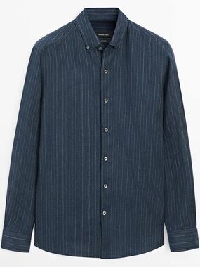 MASSIMO DUTTI Flannel Fine Fabric Button-Up Shirt
